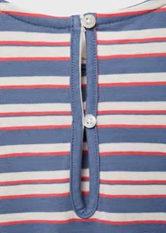 Short striped jumpsuit with drawstring — Dark Navy 6