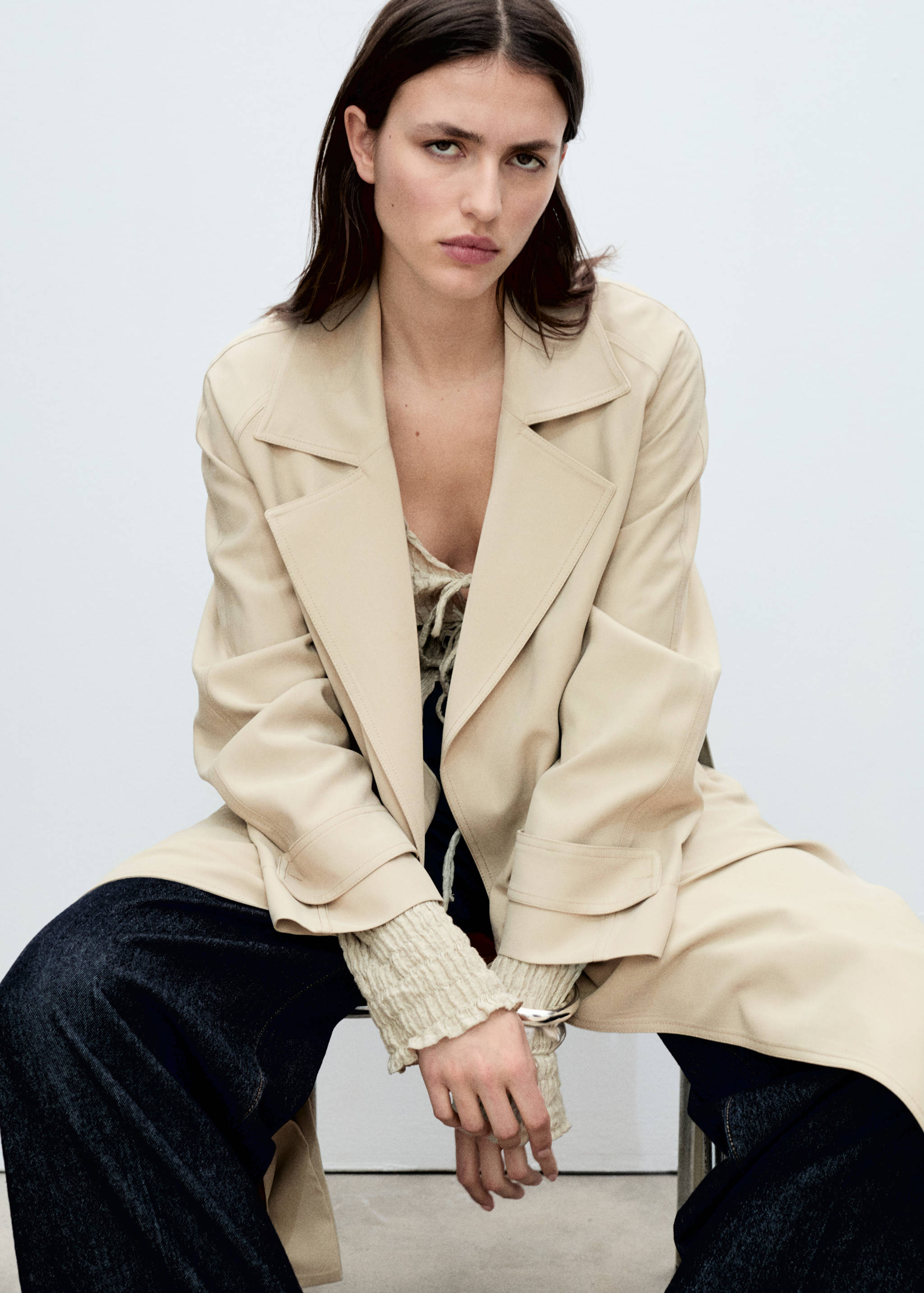 Мягкий тренч с поясом - Деталь изделия 2