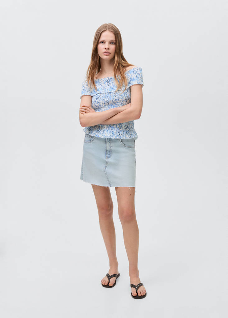 Off-shoulder top — Sky Blue