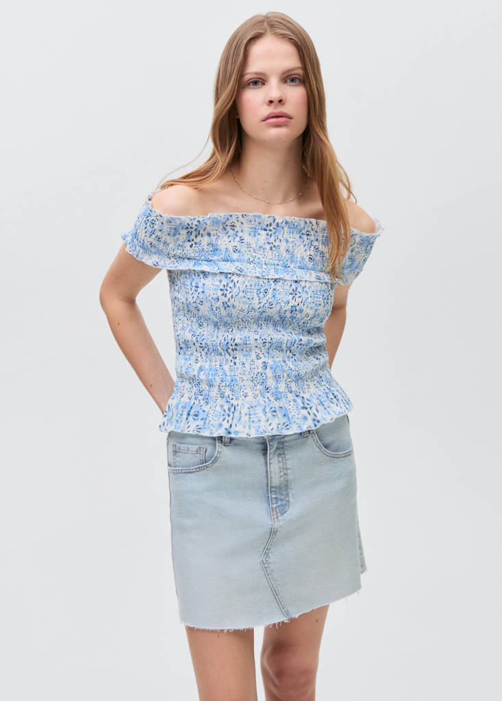 Off-shoulder top — Sky Blue