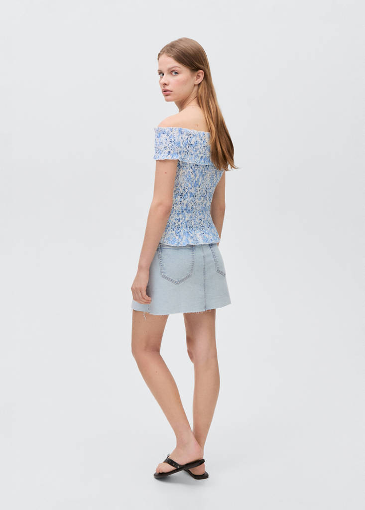 Off-shoulder top — Sky Blue