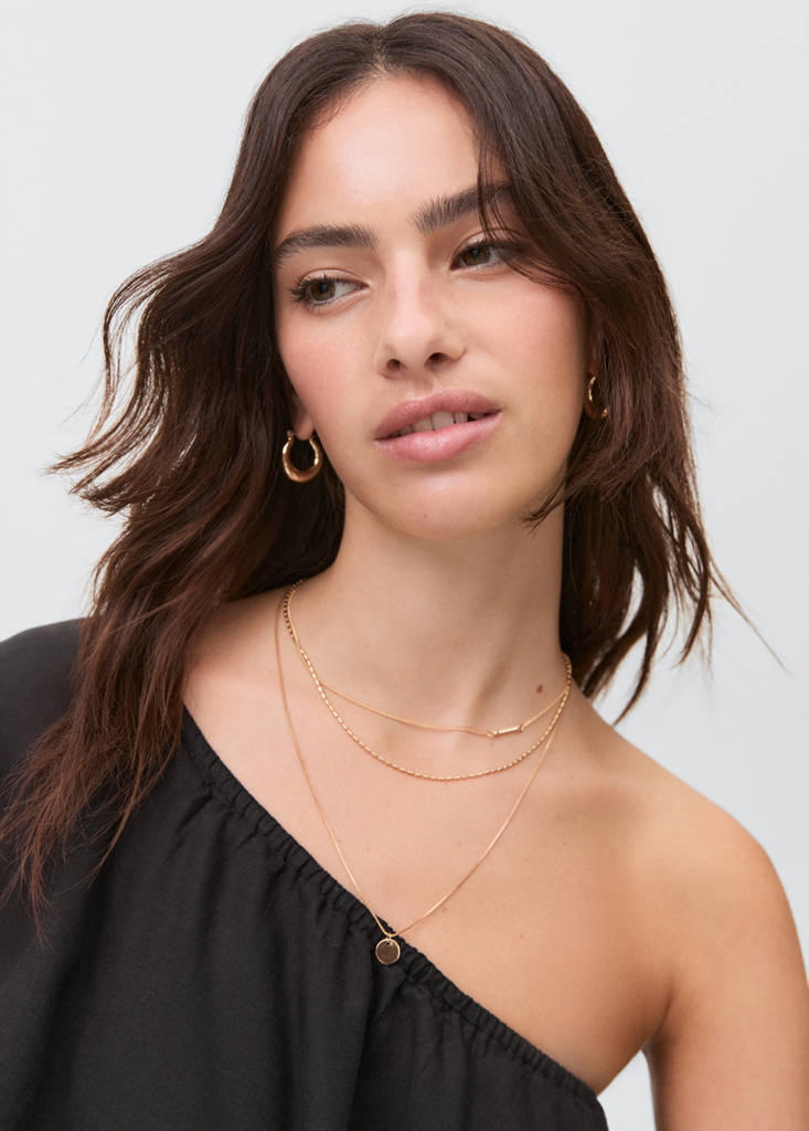 Ruffled linen dress — Black