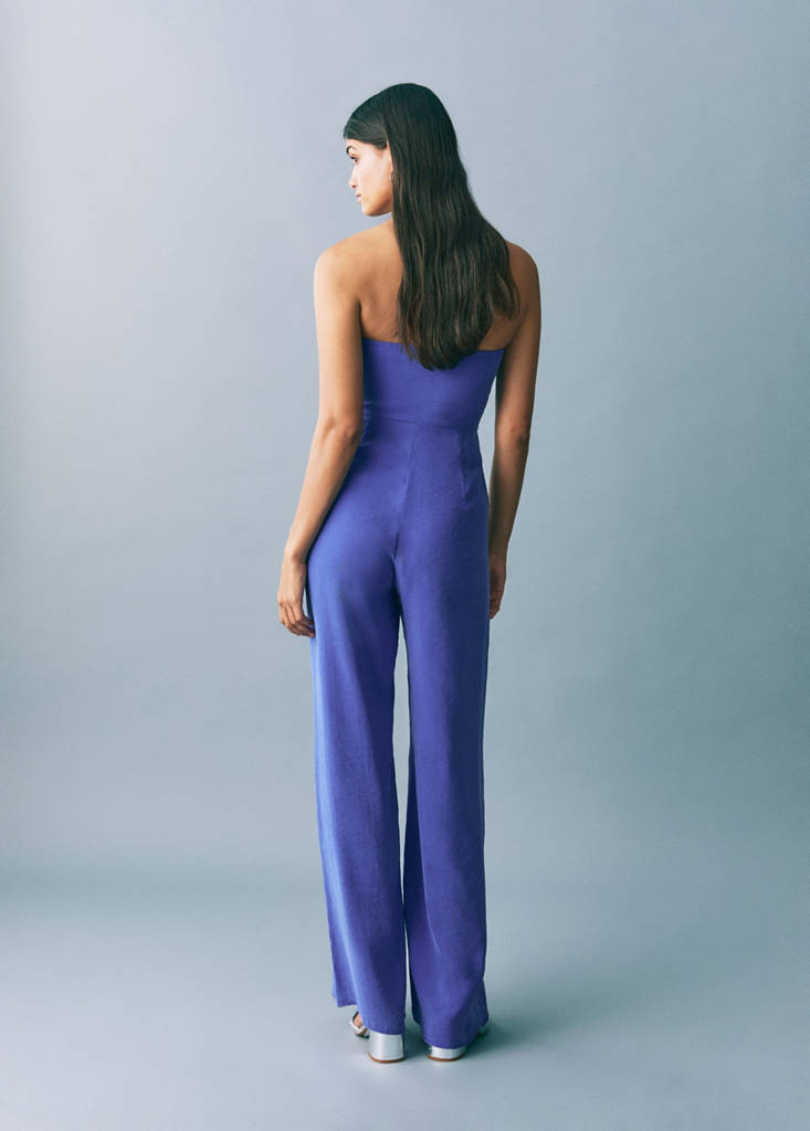 Long strapless jumpsuit — Vibrant blue
