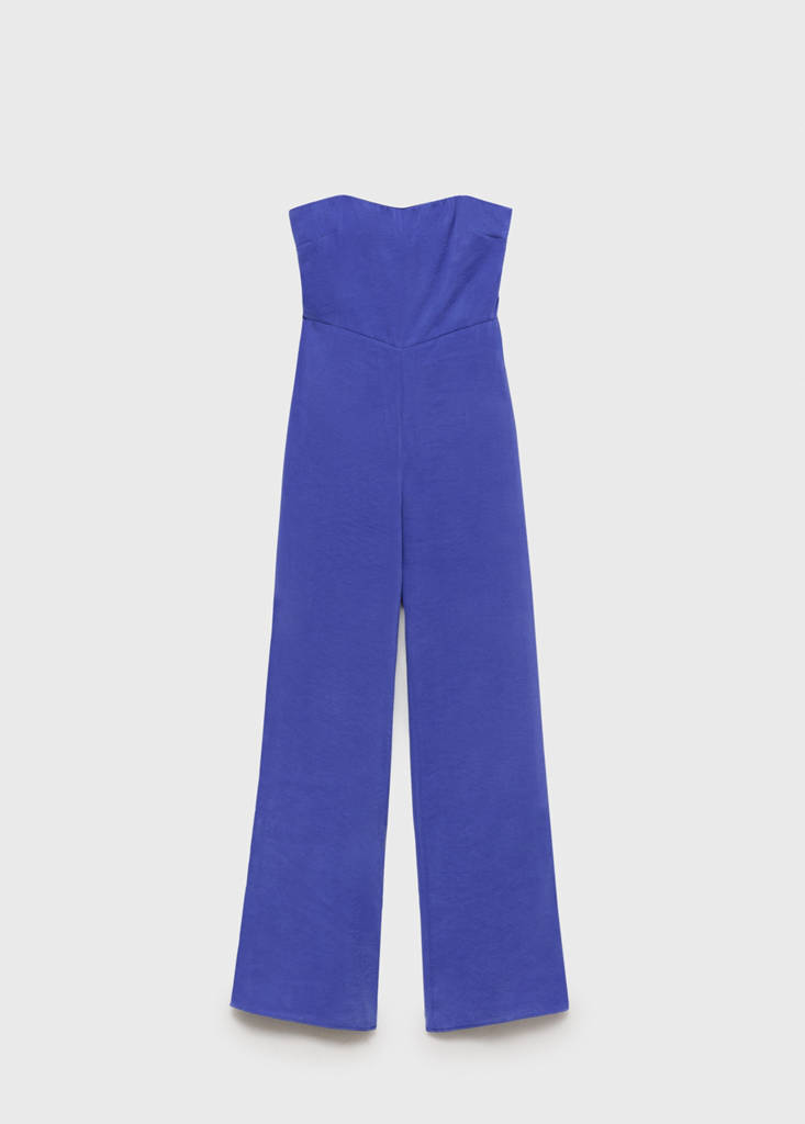 Long strapless jumpsuit — Vibrant blue