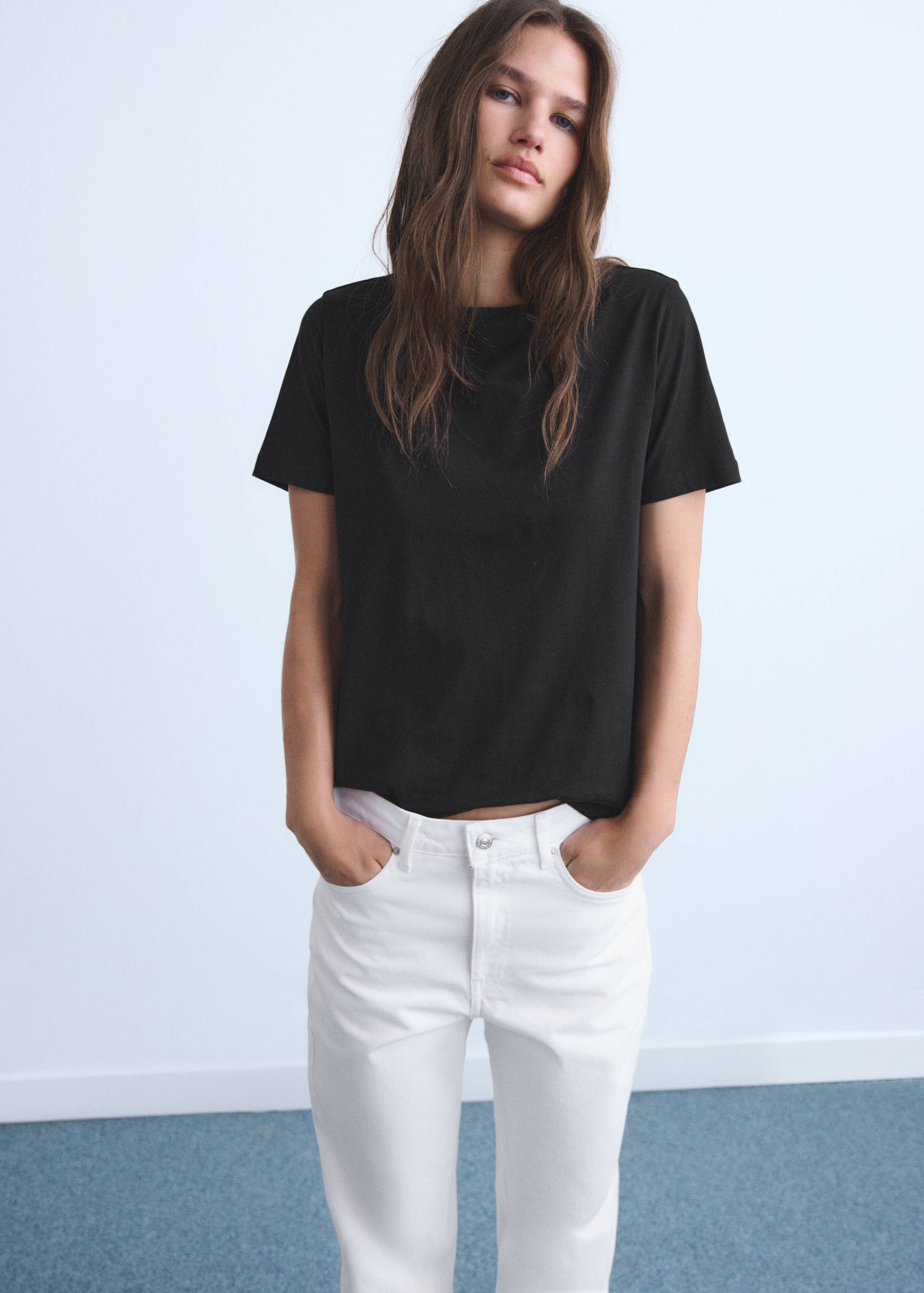 Mid-rise straight jeans - Details of the article 1