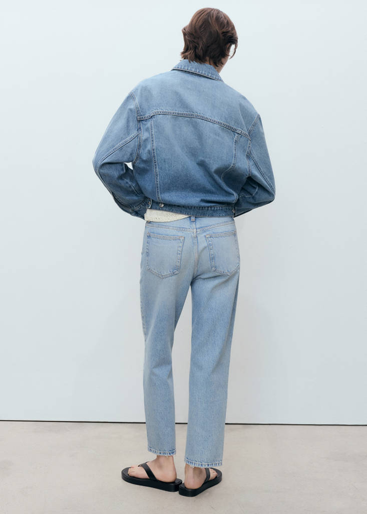 Mid-rise straight jeans — Medium Blue