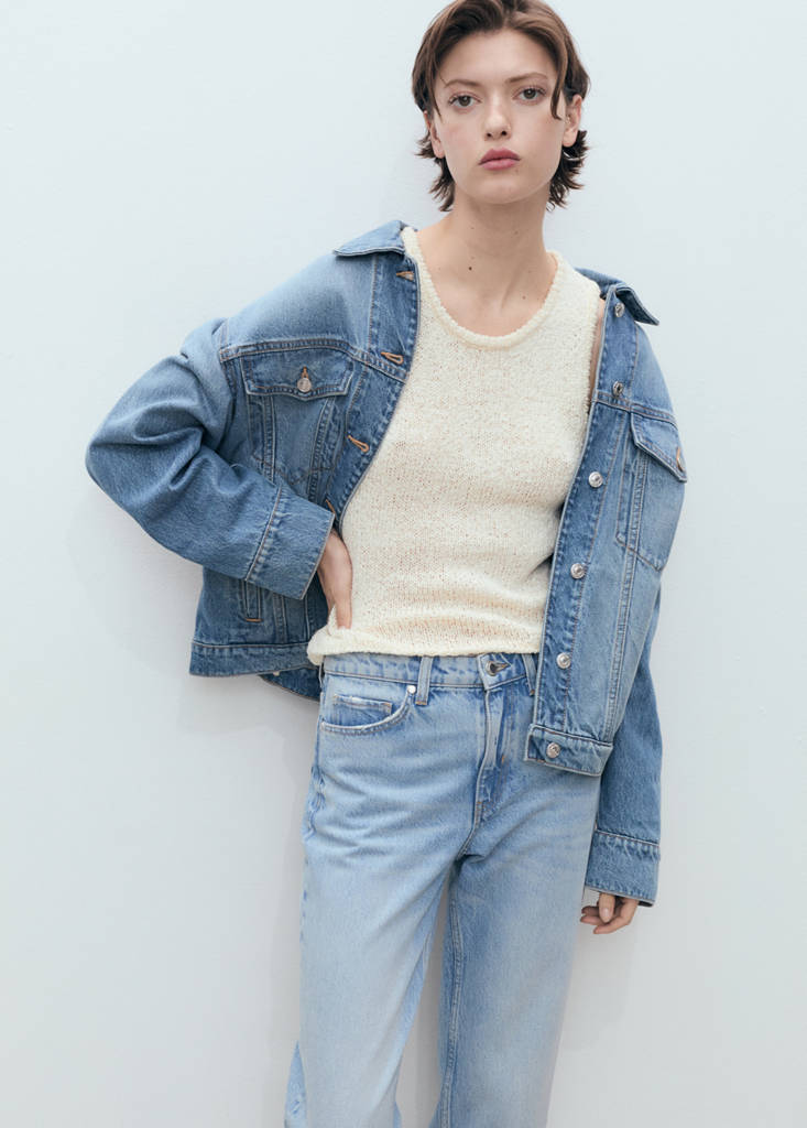 Mid-rise straight jeans — Medium Blue
