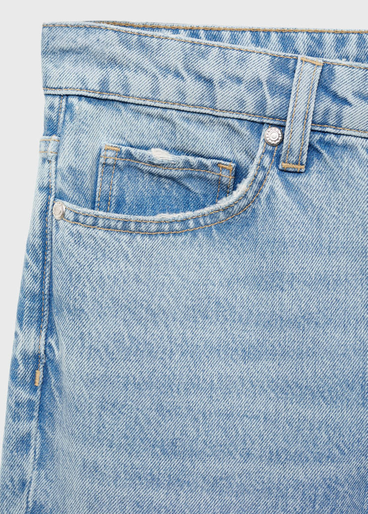Mid-rise straight jeans — Medium Blue