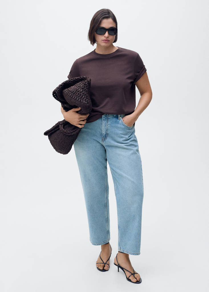 Mid-rise straight jeans — Medium Blue
