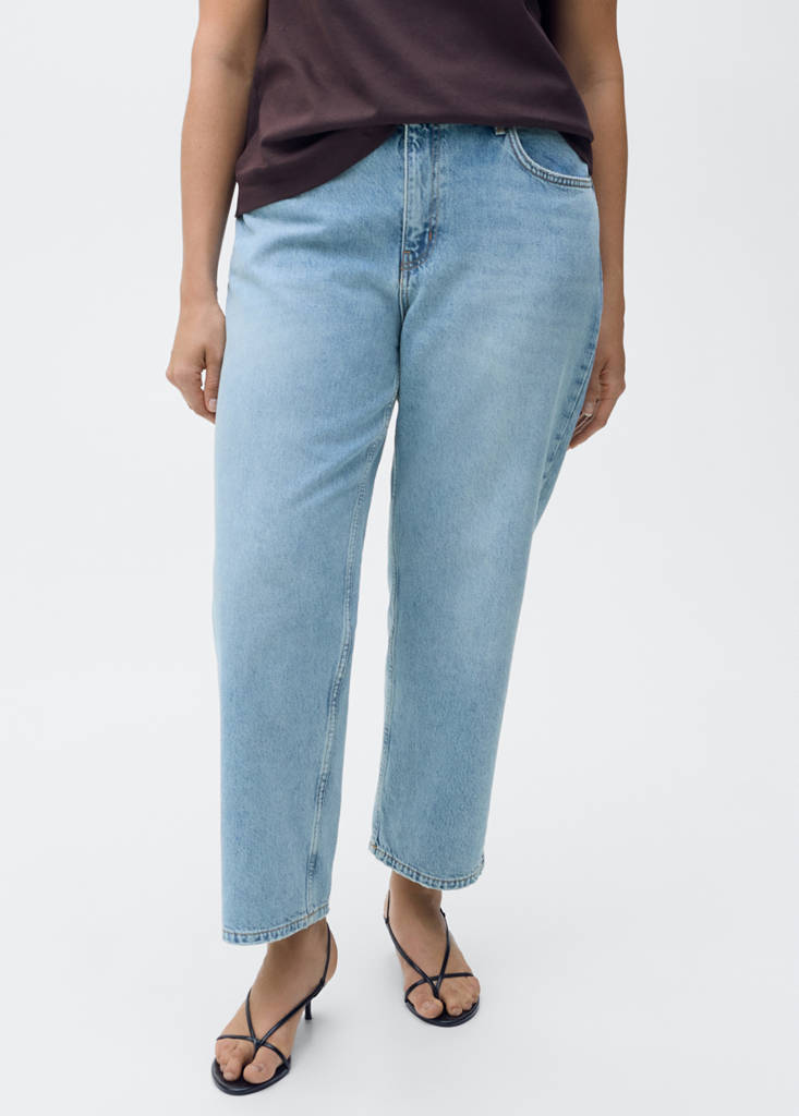 Mid-rise straight jeans — Medium Blue