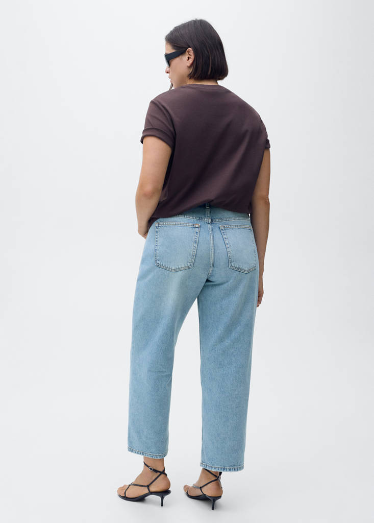 Mid-rise straight jeans — Medium Blue