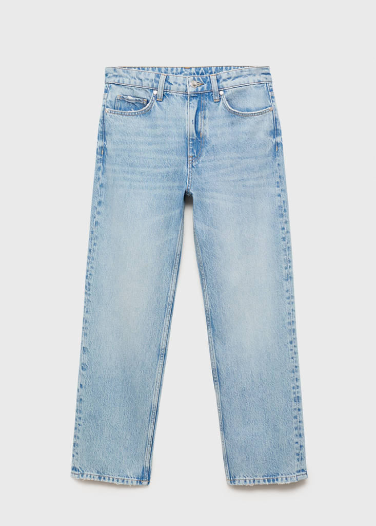Mid-rise straight jeans — Medium Blue