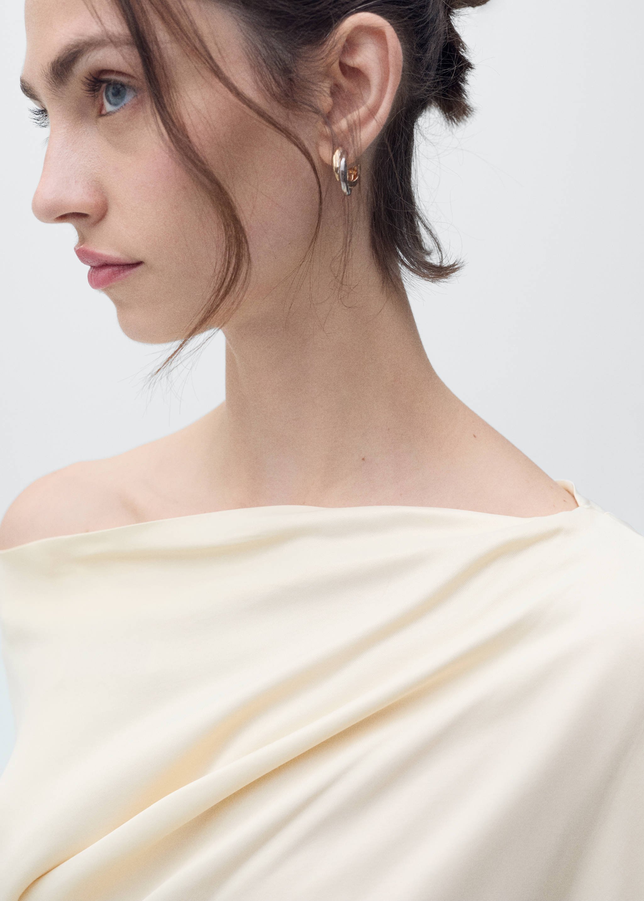 Vestido midi assimétrico drapeado - Pormenor do artigo 1