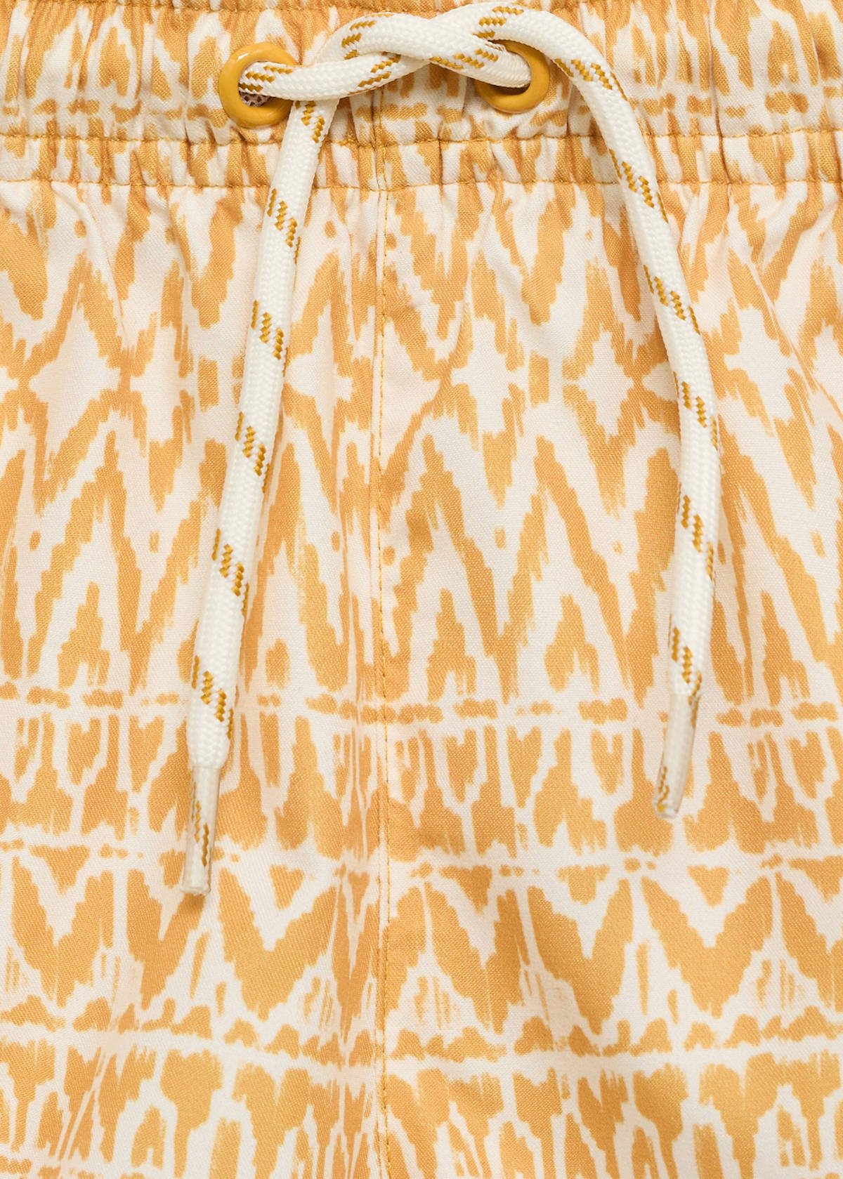 Printed swimsuit with drawstring — Mustard