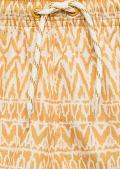 Printed swimsuit with drawstring — Mustard 3