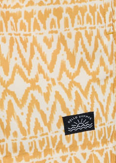 Printed swimsuit with drawstring — Mustard 5