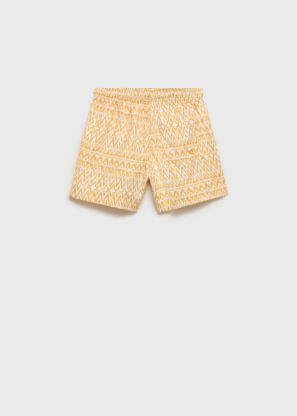 Printed swimsuit with drawstring — Mustard