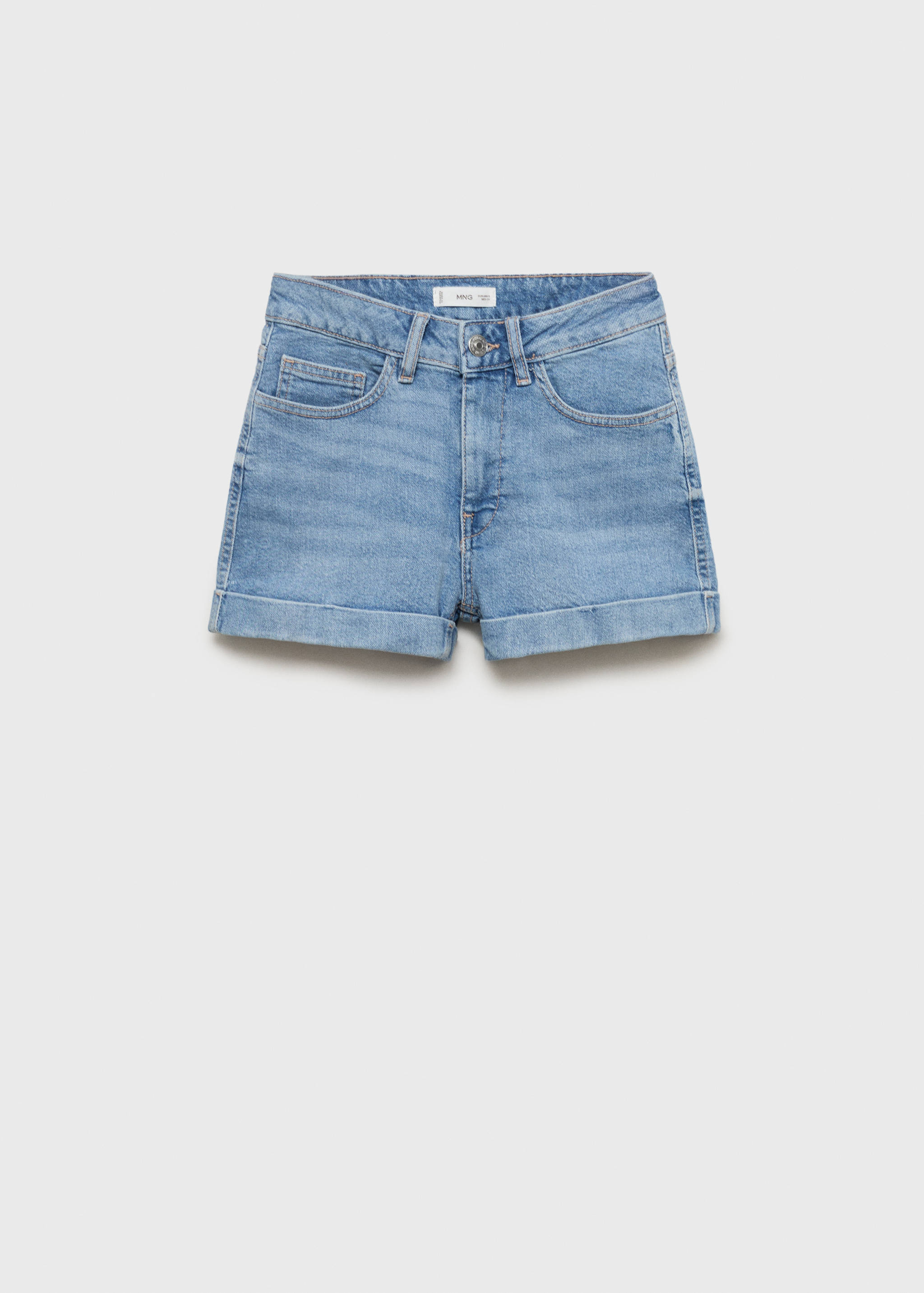 Denim shorts with turned-up hem - Article without model