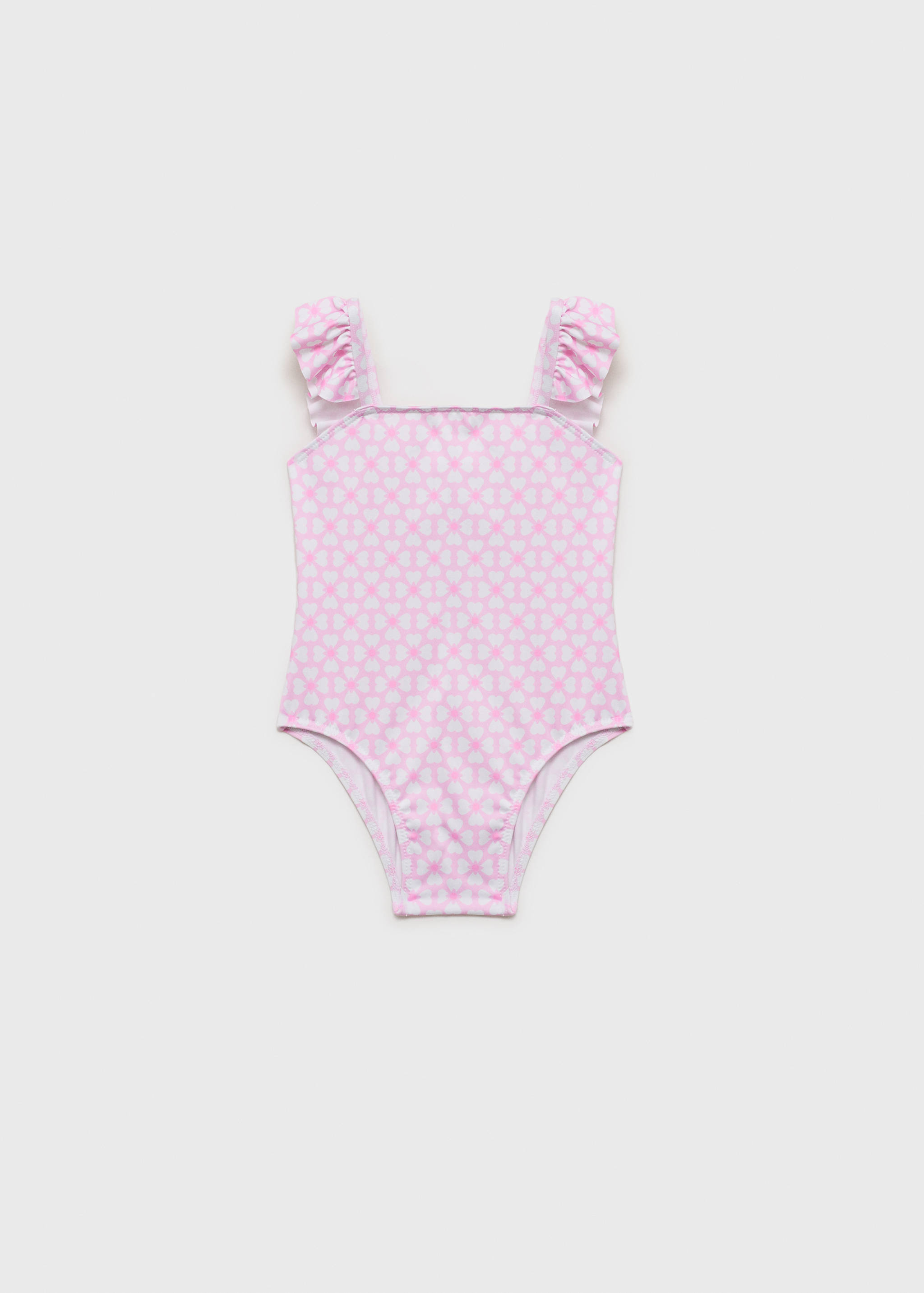 Printed swimsuit with ruffled straps - Article without model