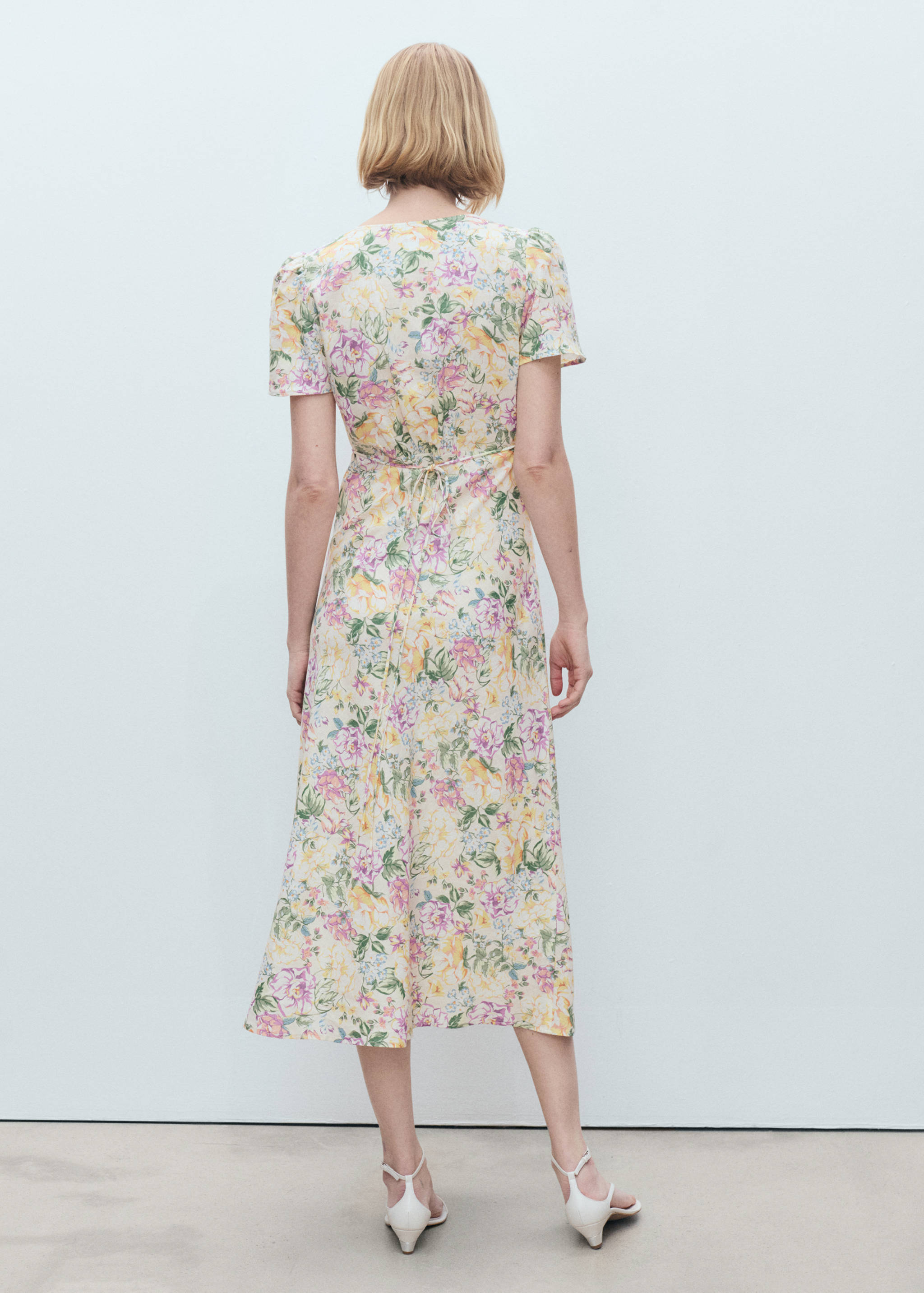 Floral linen-blend dress - Reverse of the article