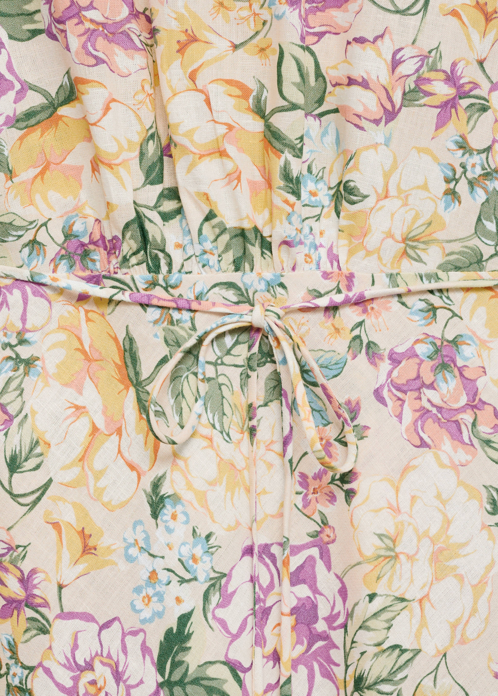 Floral linen-blend dress - Details of the article 0