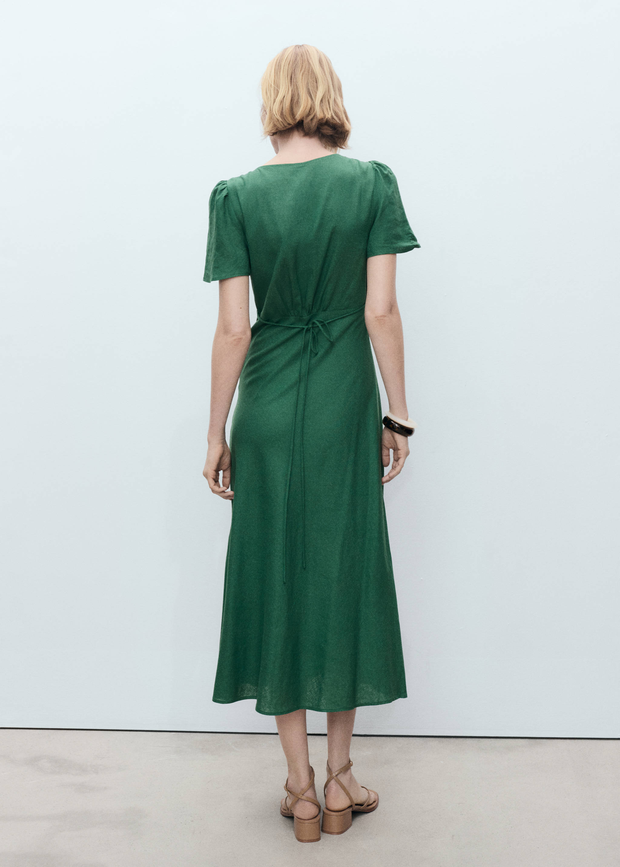 Floral linen-blend dress - Reverse of the article