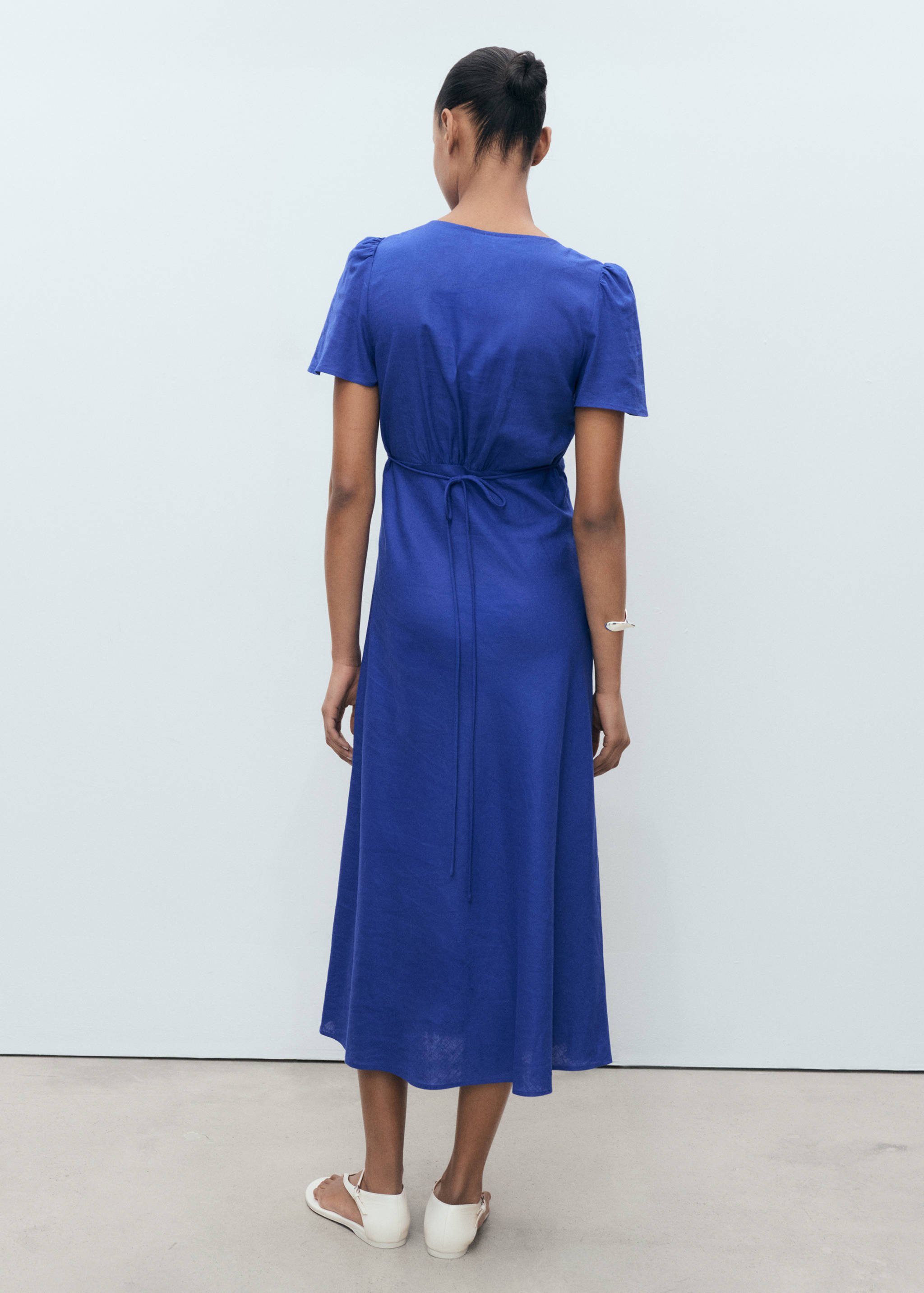 Floral linen-blend dress - Reverse of the article