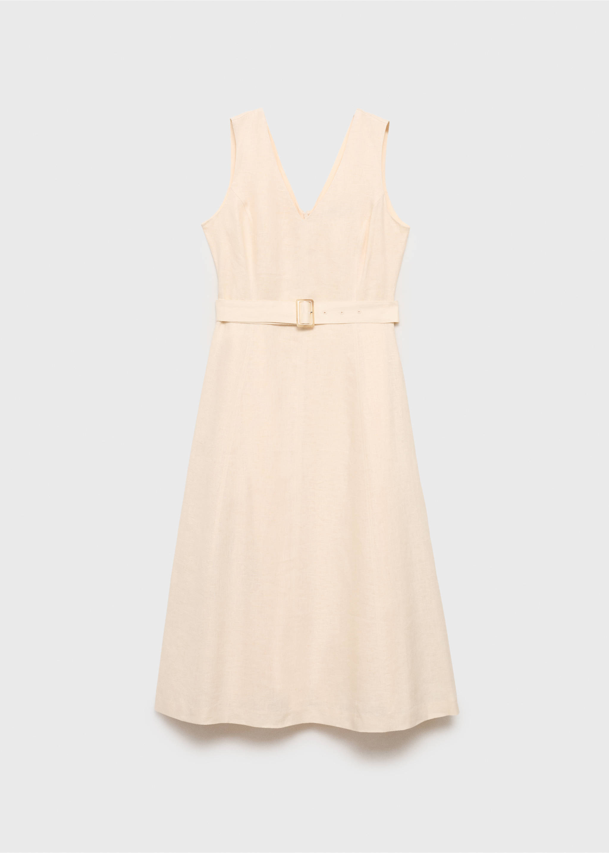 Belt linen dress - Article without model, Beige. Ref: 87057164-00.