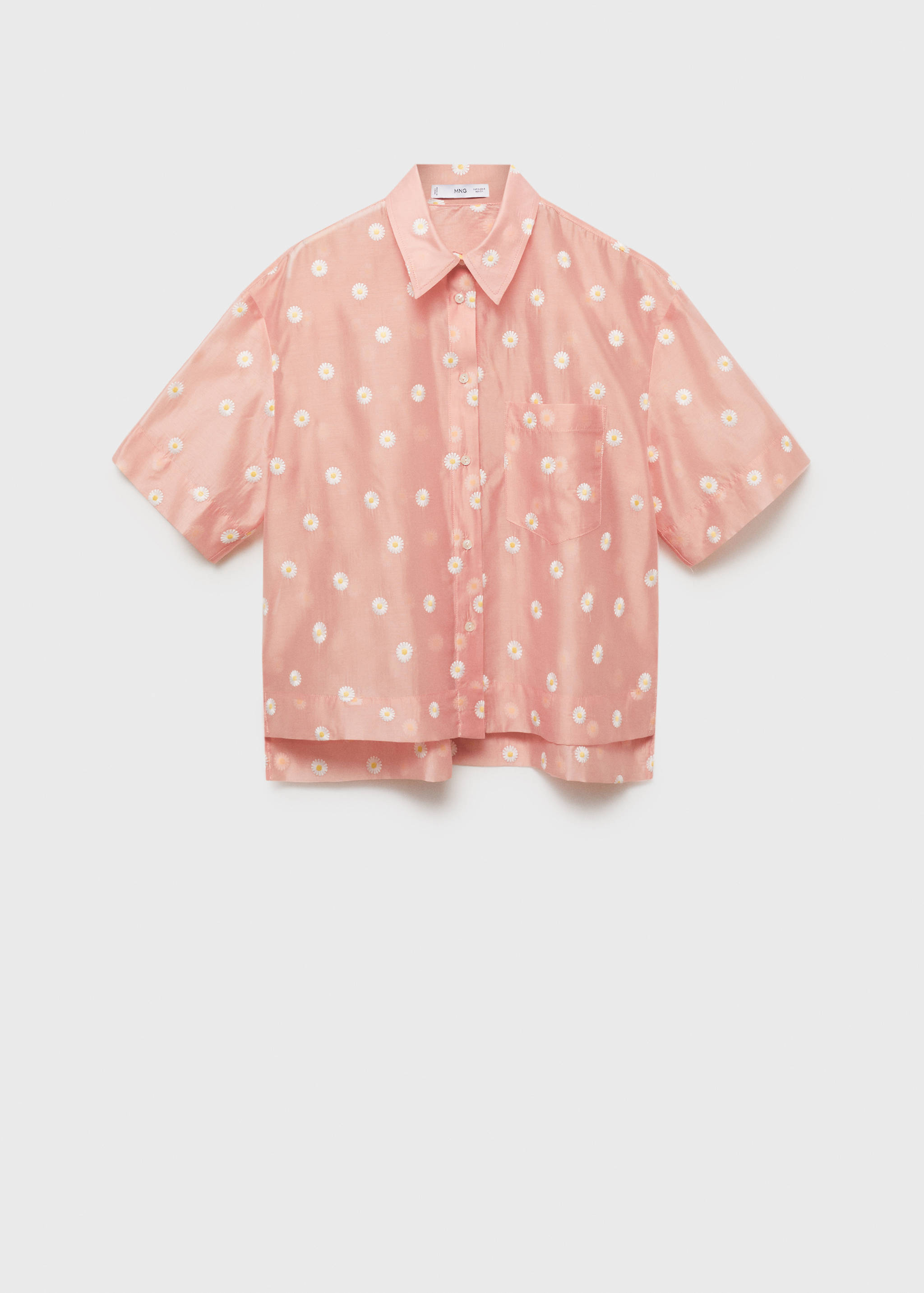 Floral-embroidered lyocell shirt - Article without model