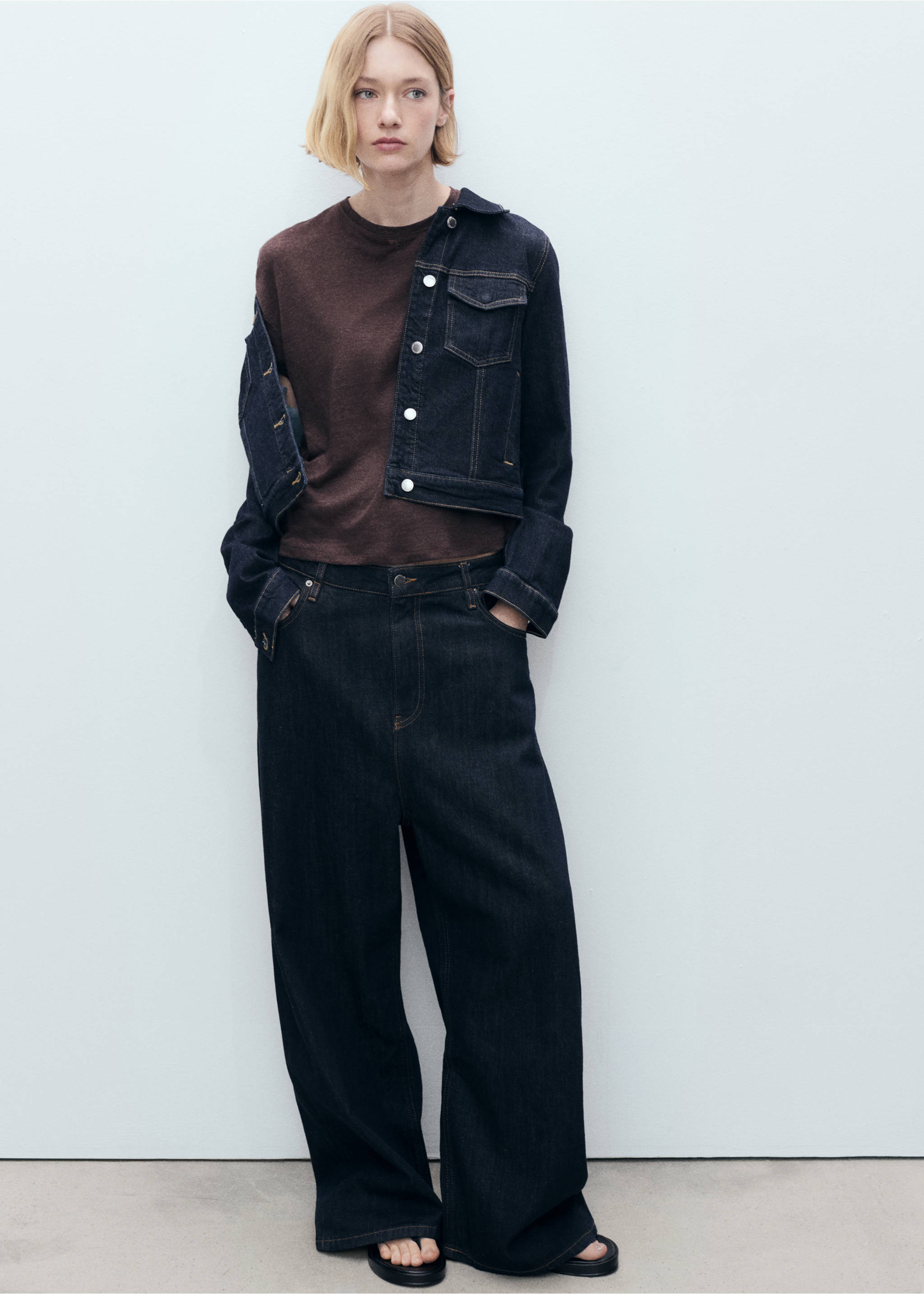 Short-sleeved linen t-shirt - General plane, Brown. Ref: 87057167-00.