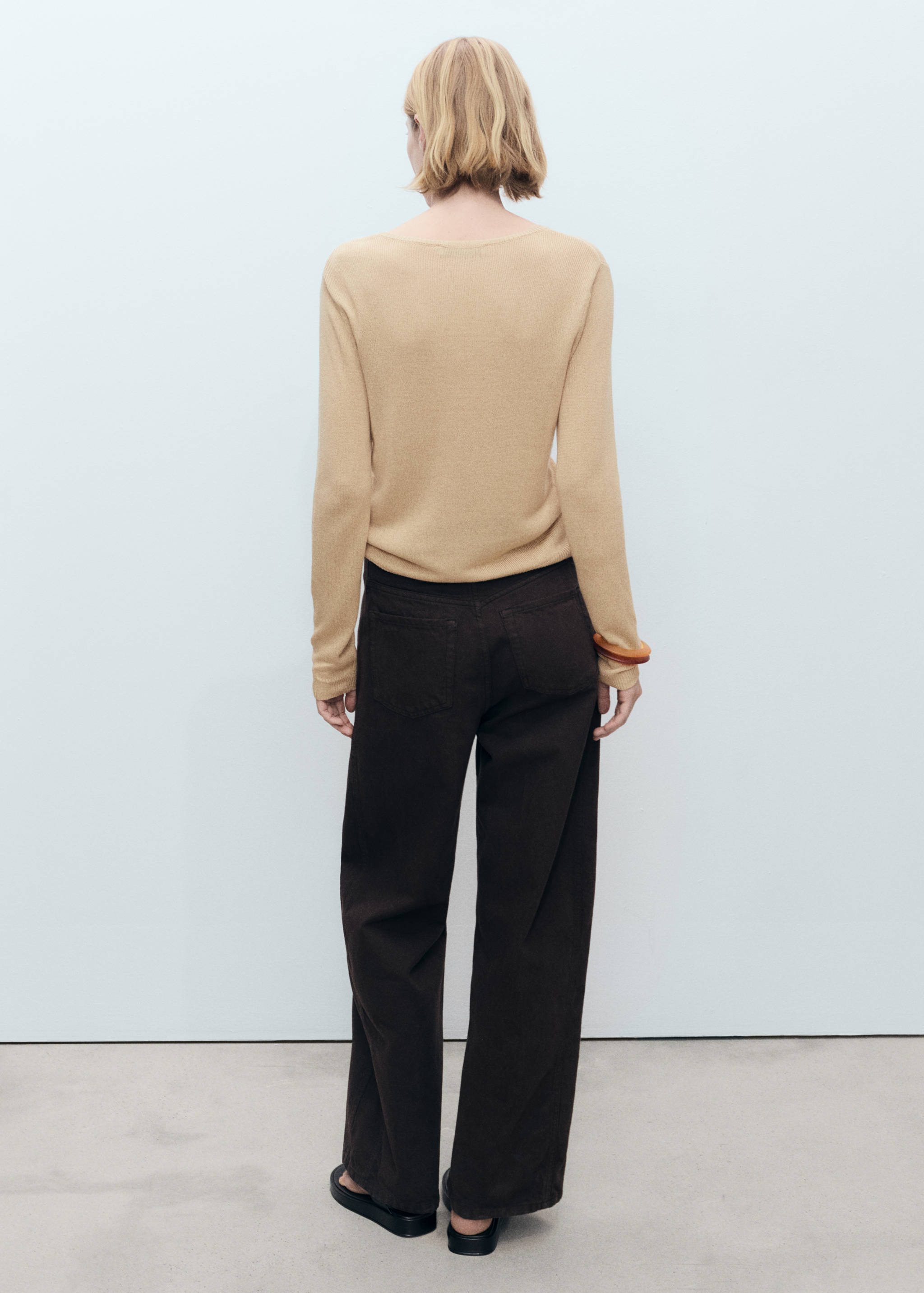 Camisola com gola de barco e mistura de linho - Verso do artigo