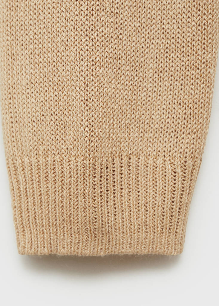 Linen-blend boat-neck sweater — Medium Brown