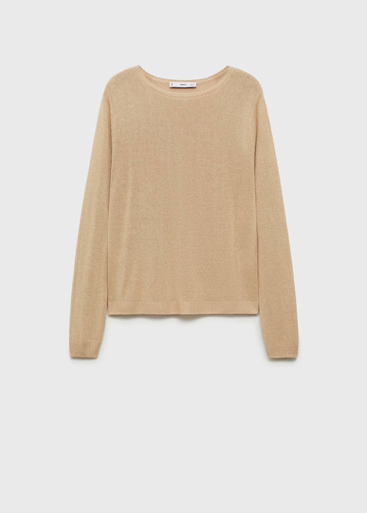 Linen-blend boat-neck sweater — Medium Brown