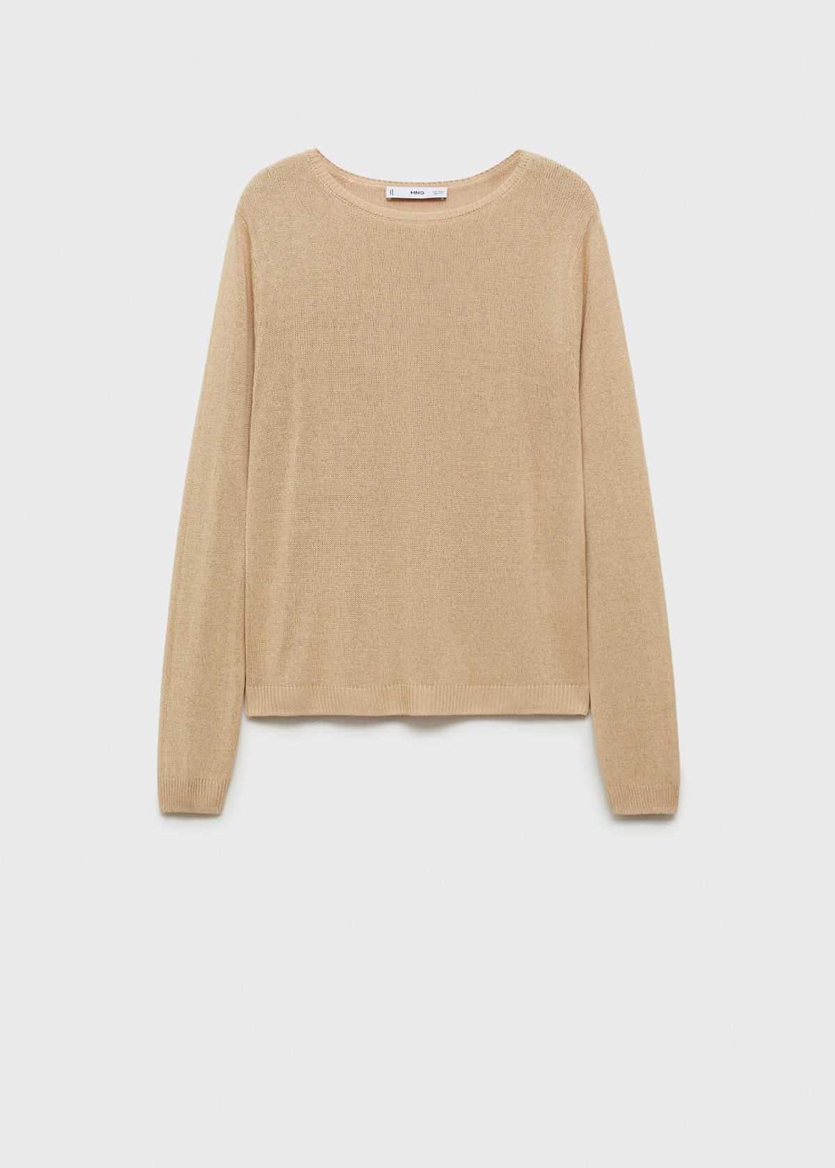 Linen-blend boat-neck sweater — Medium Brown