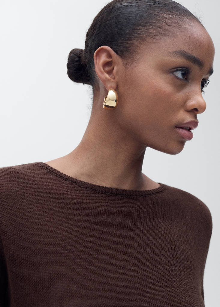 Linen-blend boat-neck sweater — Chocolate