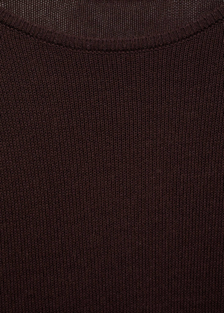Linen-blend boat-neck sweater — Chocolate