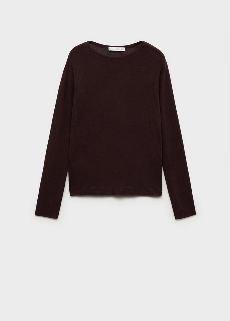 Linen-blend boat-neck sweater — Chocolate