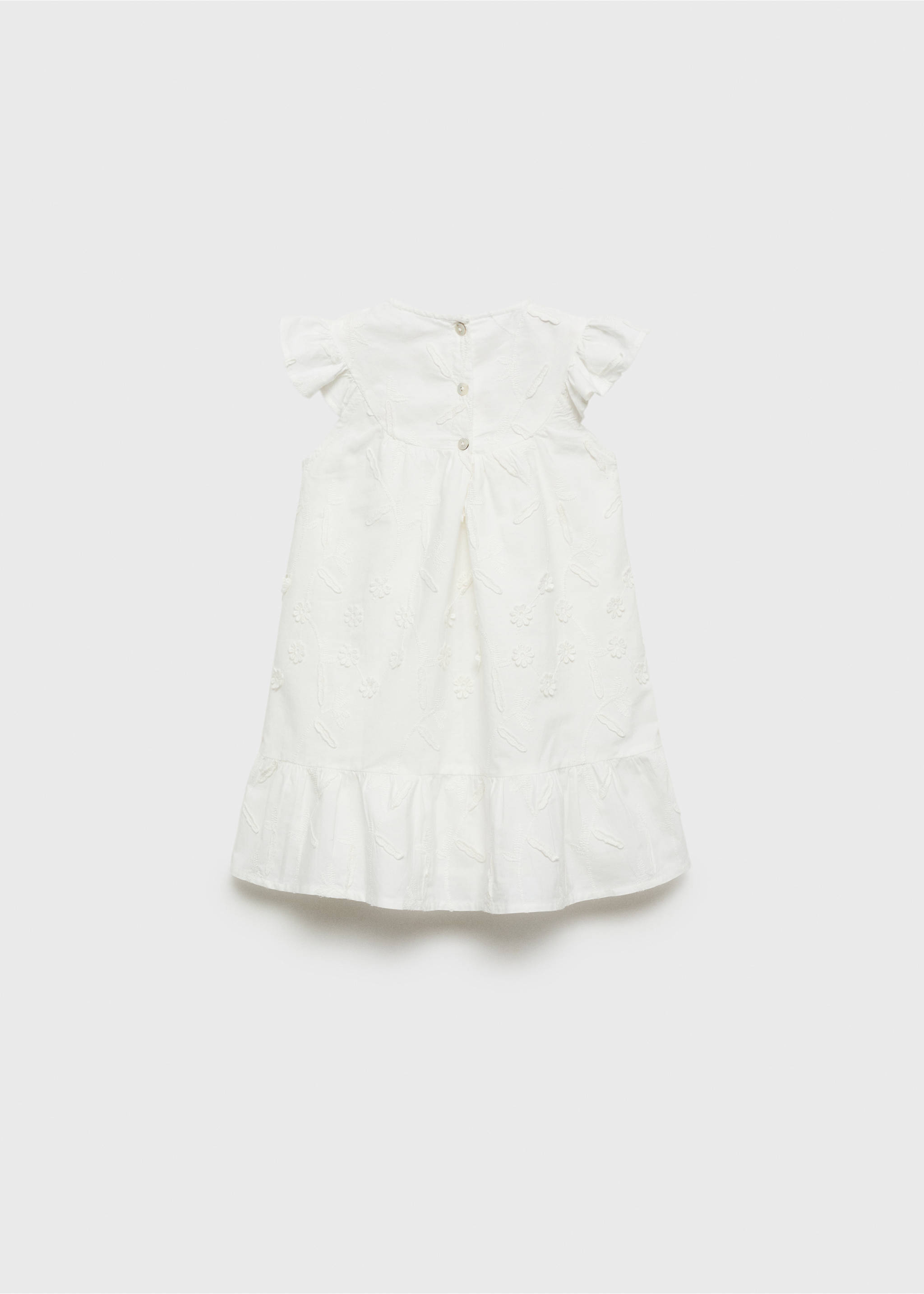 Floral embroidery dress - Reverse of the article, White. Ref: 87057170-00.