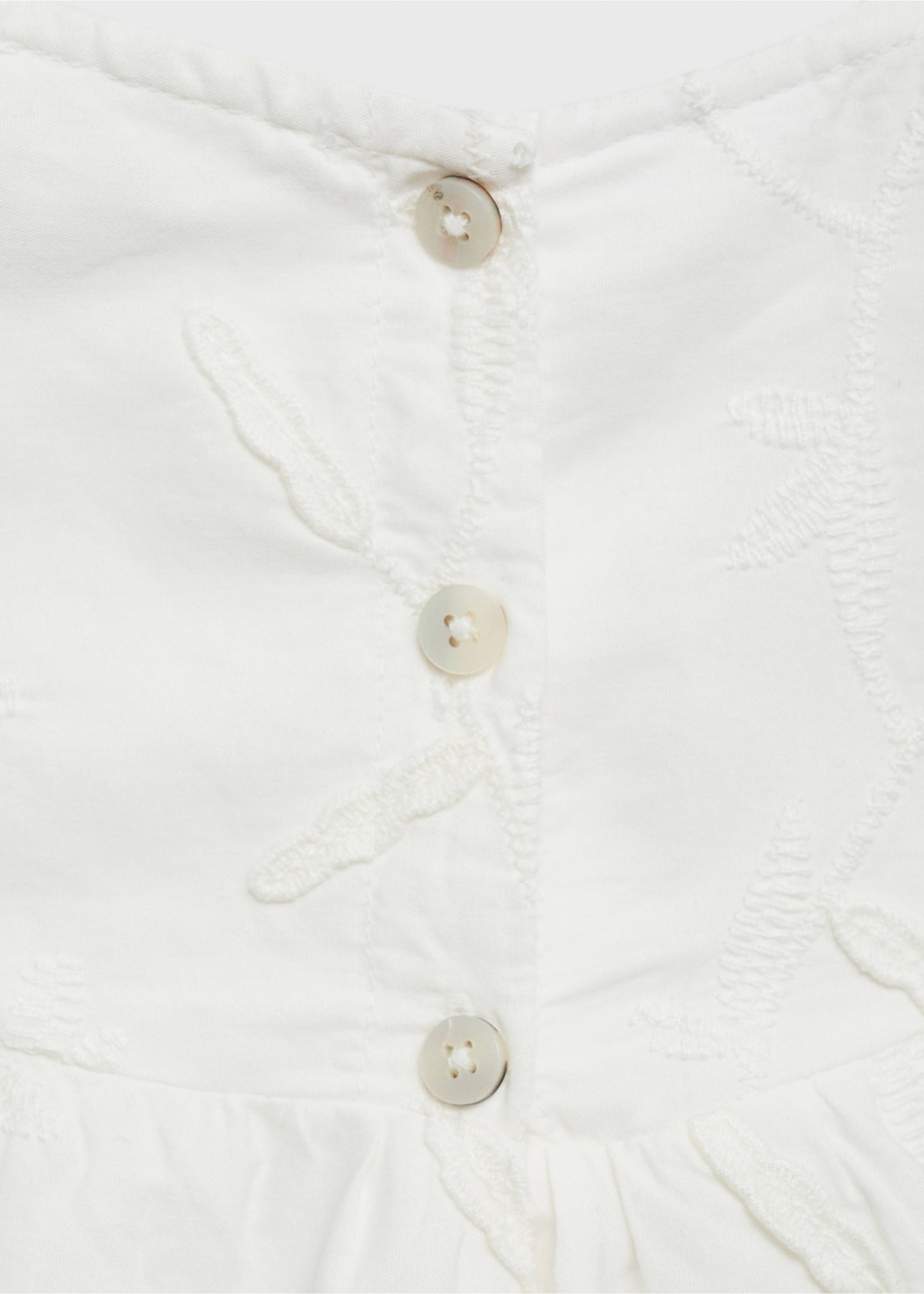 Floral embroidery dress - Details of the article 8, White. Ref: 87057170-00.