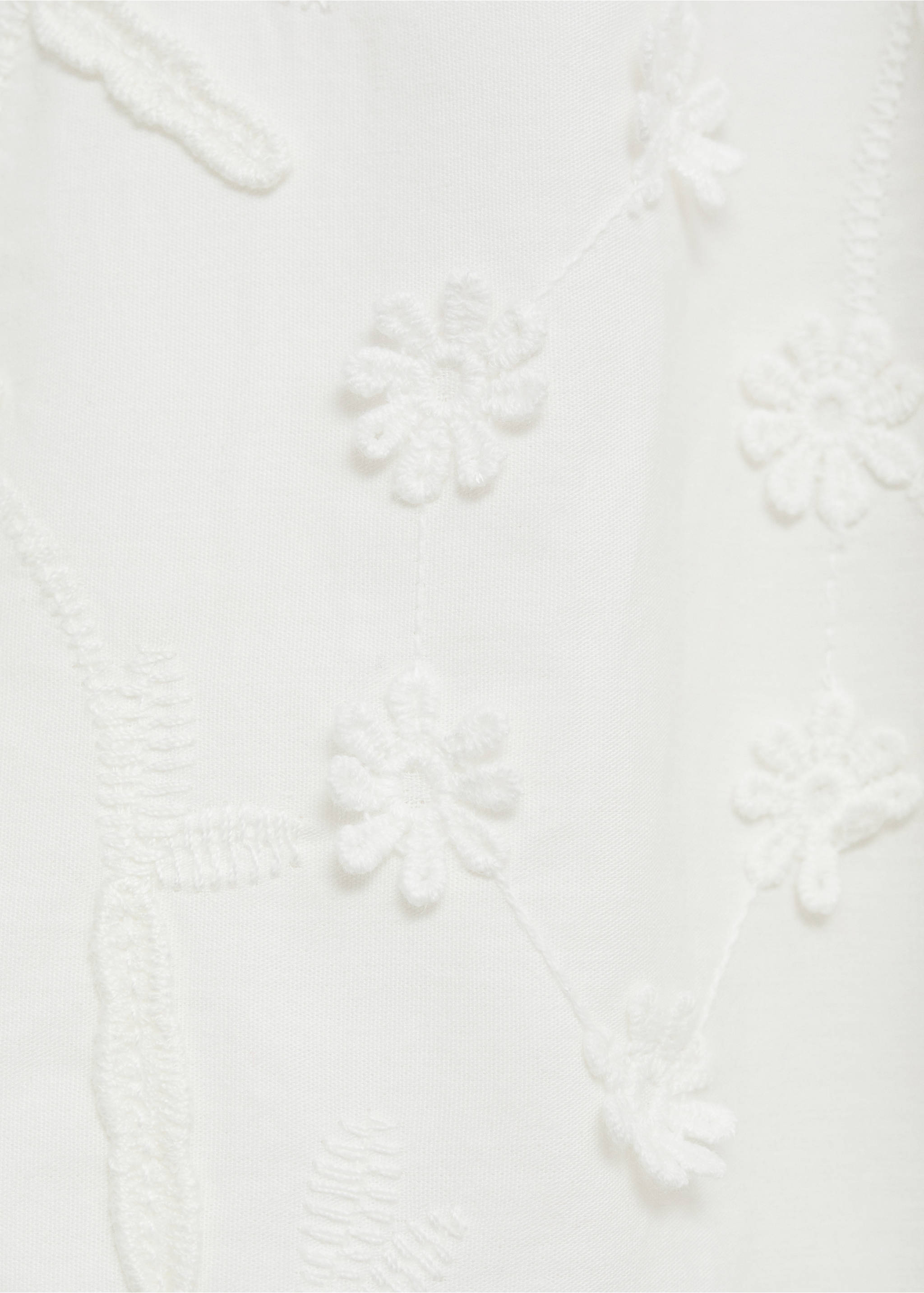 Floral embroidery dress - Details of the article 0, White. Ref: 87057170-00.