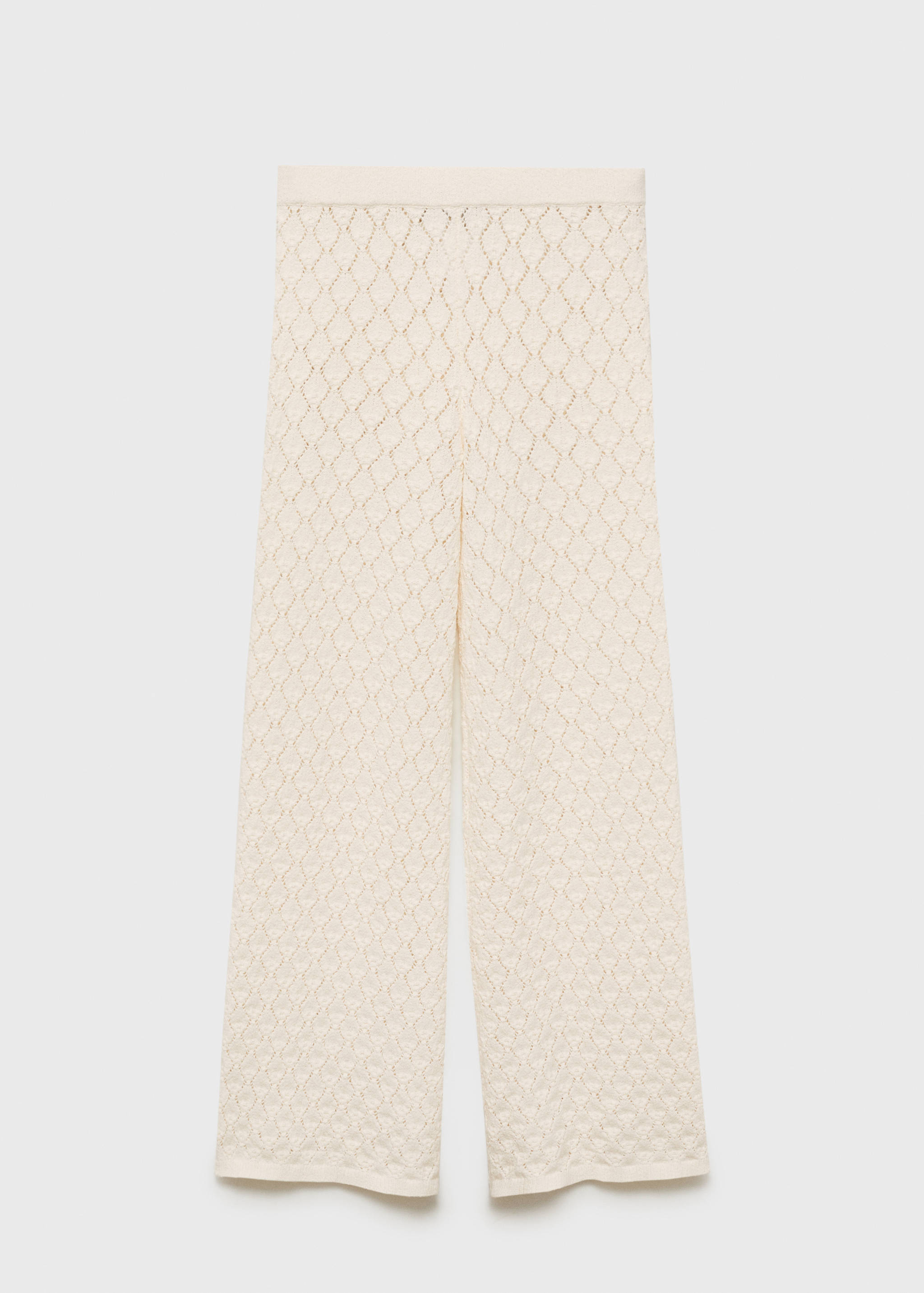 Straight-fit openwork knitted trousers - Article without model