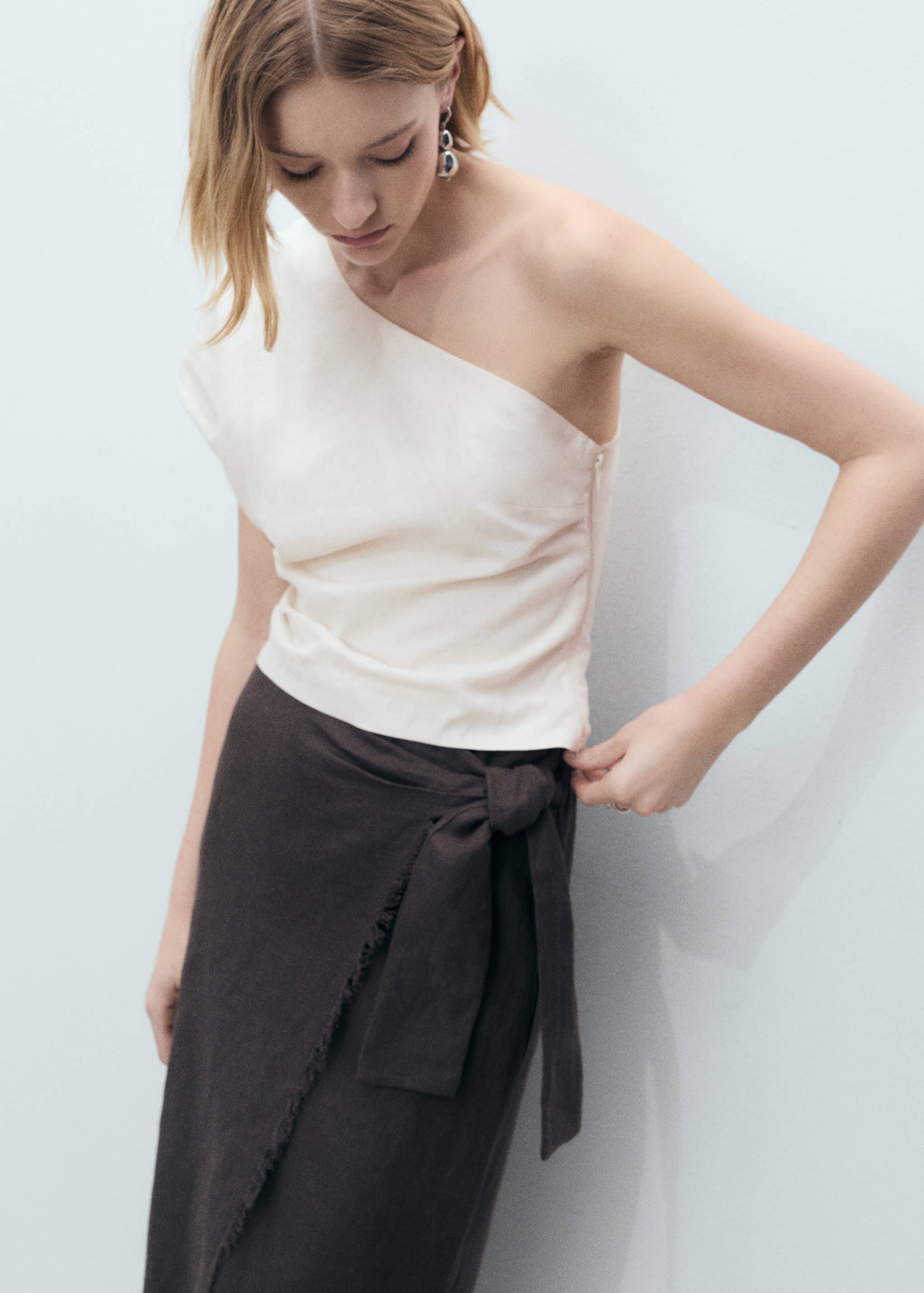 Asymmetrical linen top - Medium plane