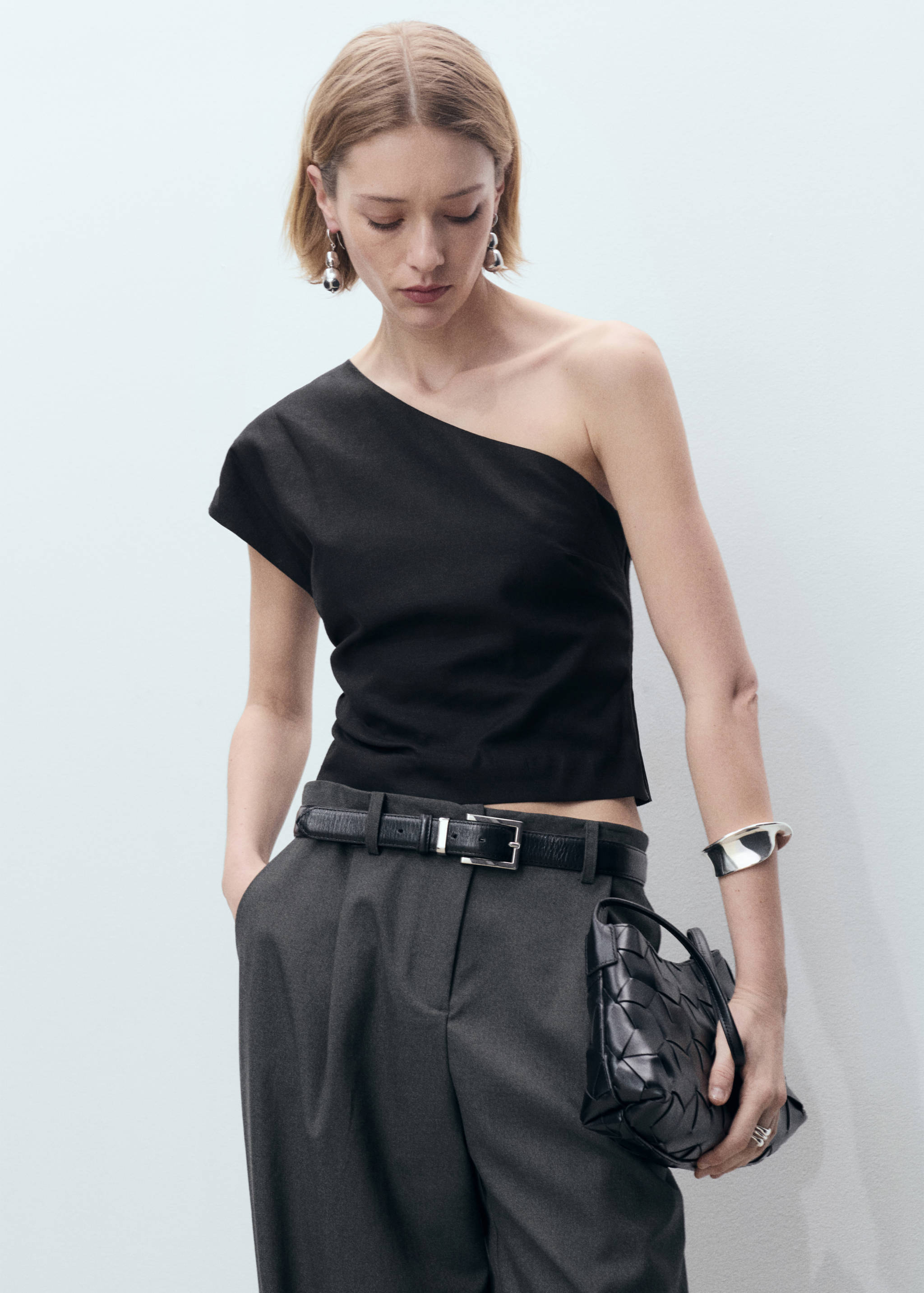 Asymmetrical linen top - Medium plane