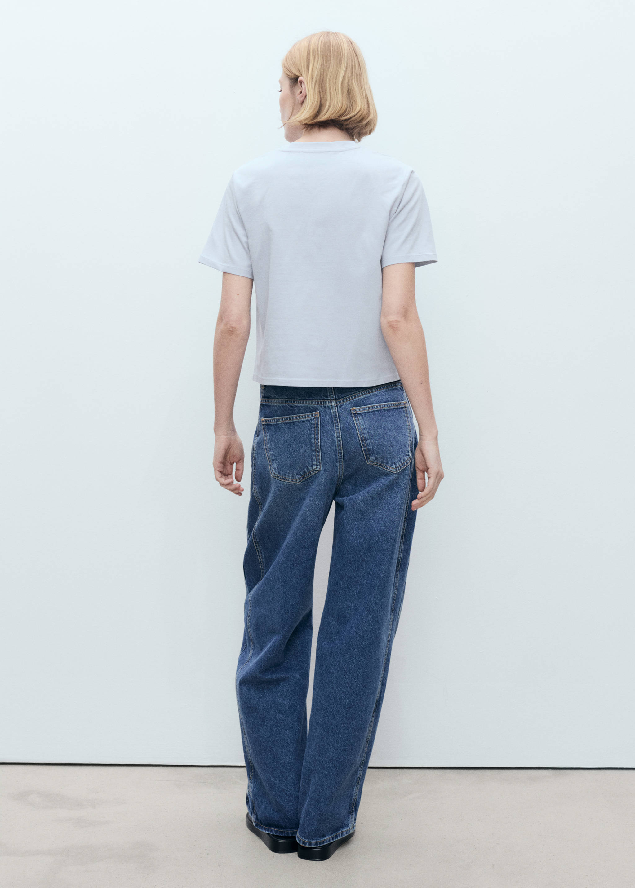 Cotton T-shirt with flower detail - Reverse of the article