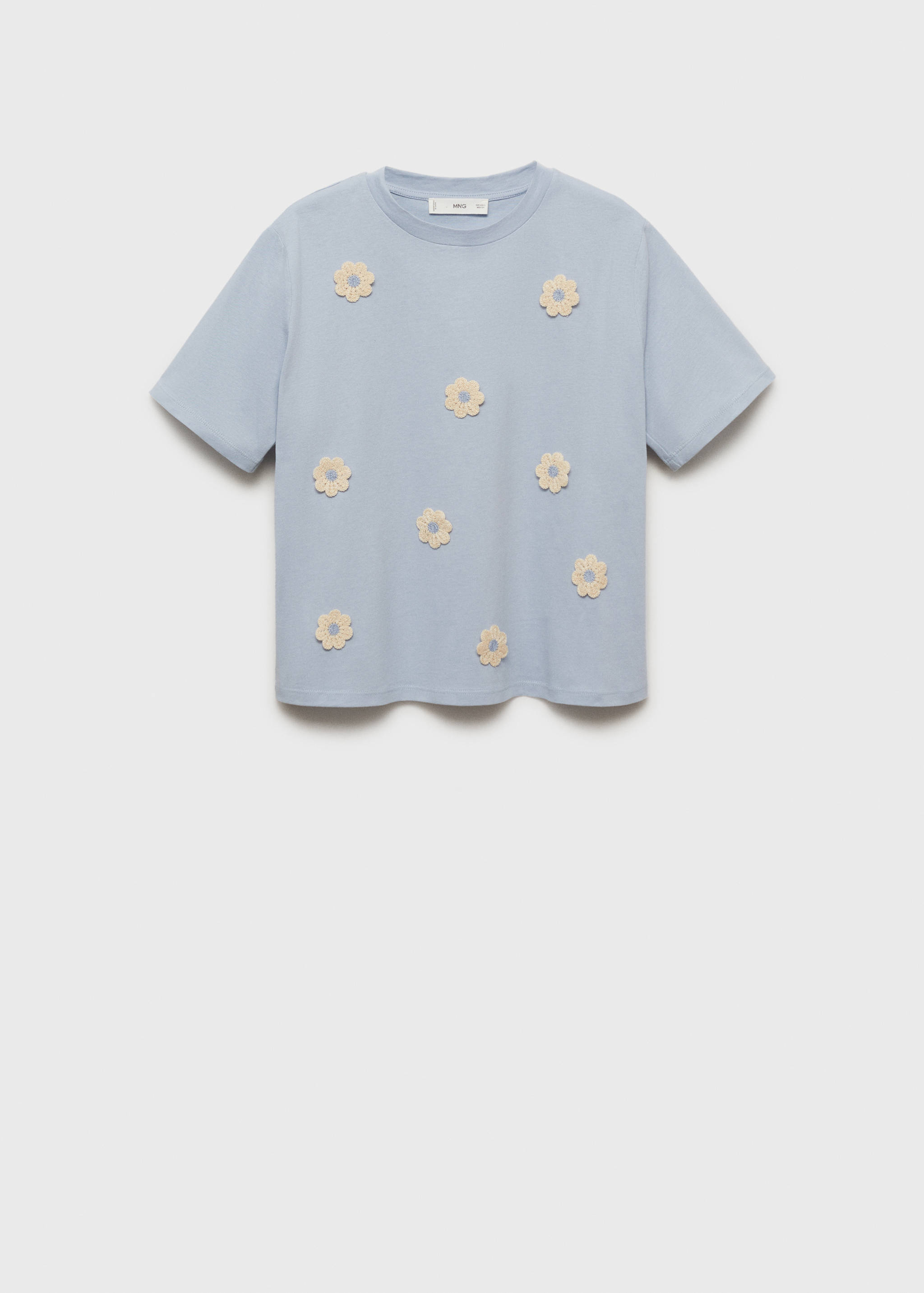 Cotton T-shirt with flower detail - Article without model