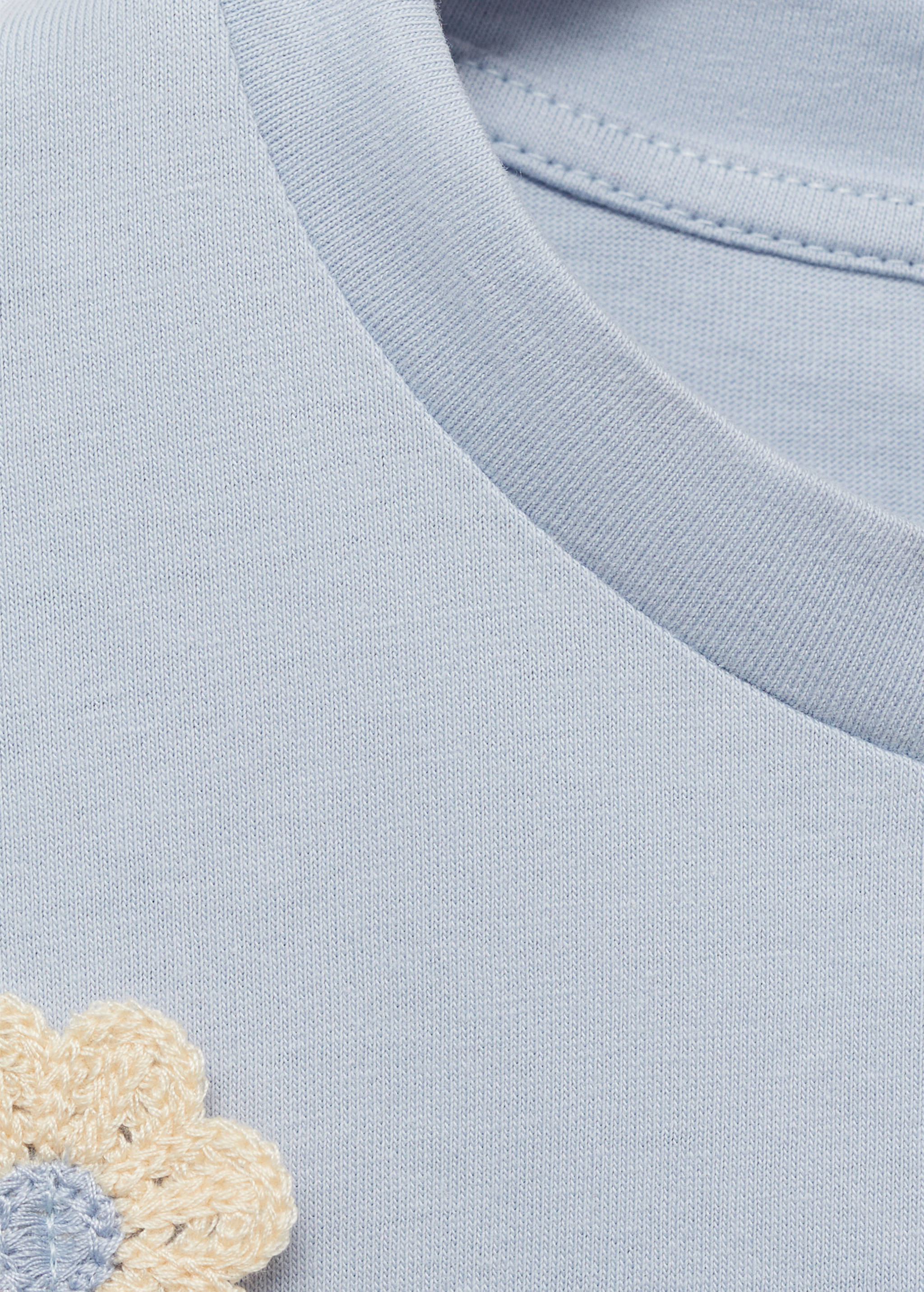 Cotton T-shirt with flower detail - Details of the article 8