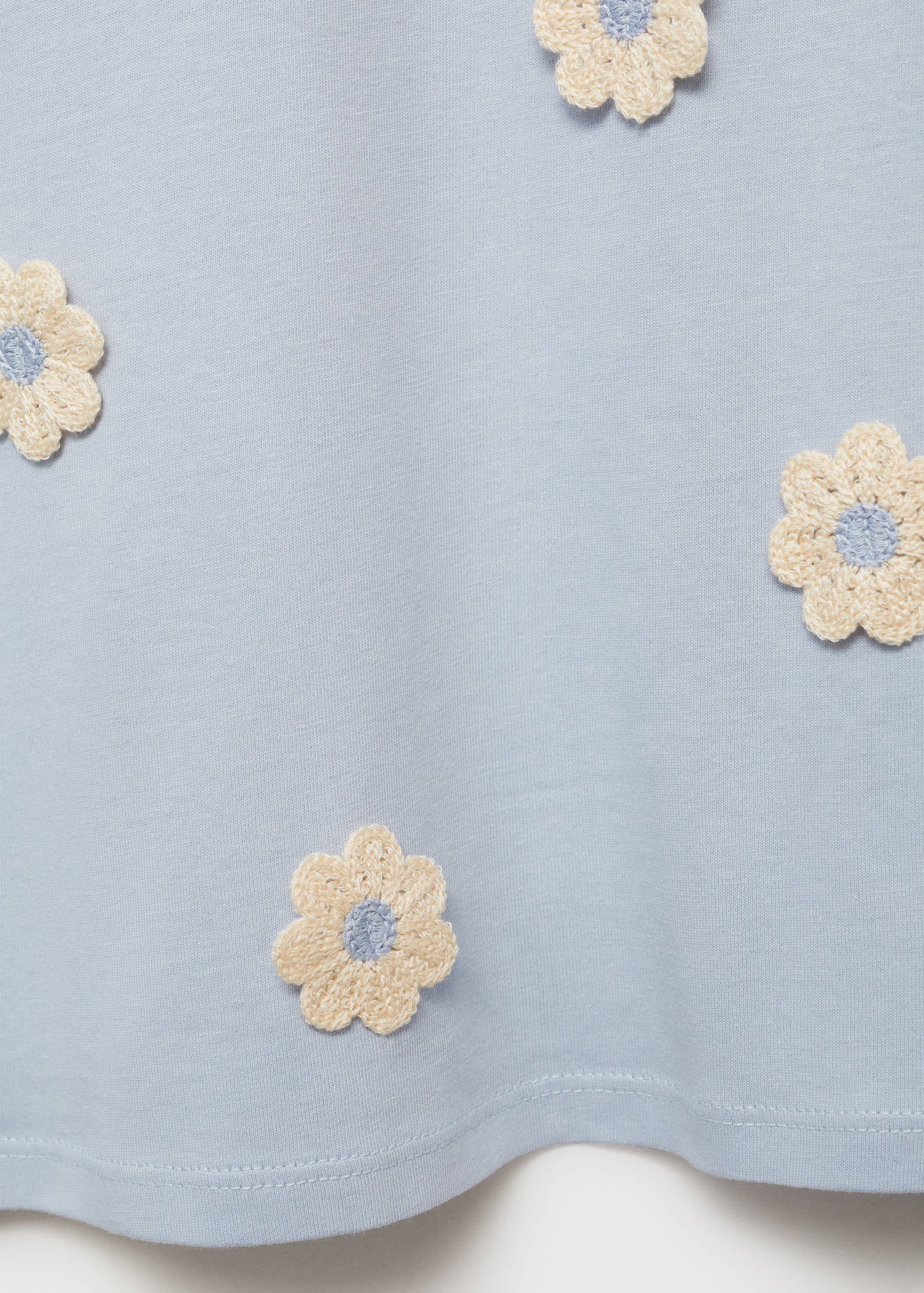 Cotton T-shirt with flower detail - Details of the article 0