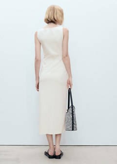 Boat-neck knitted dress — Ecru 3