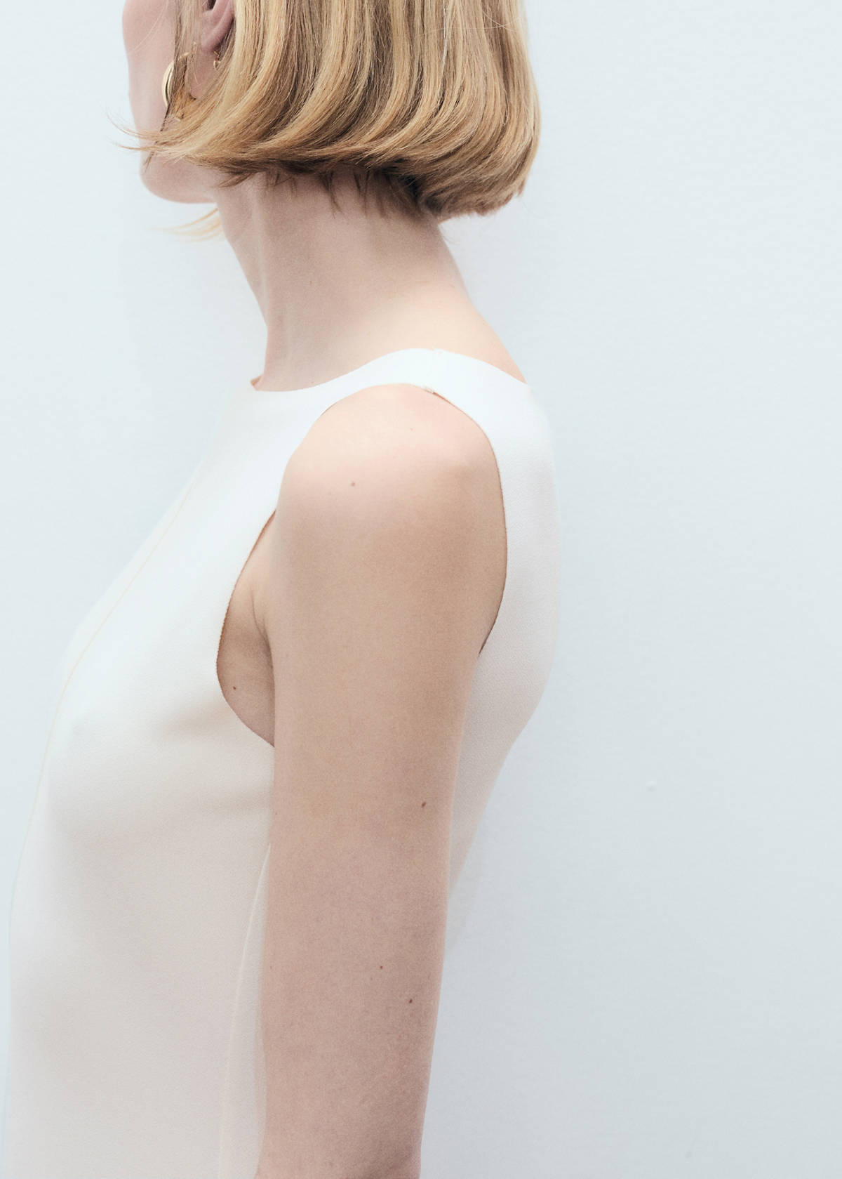 Boat-neck knitted dress — Ecru