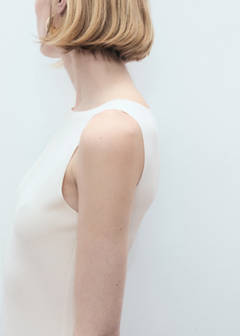 Boat-neck knitted dress — Ecru 5